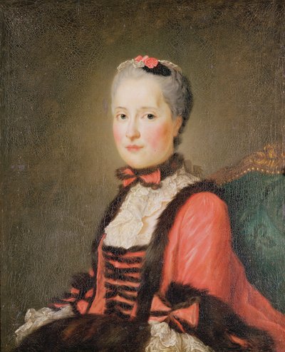 La Dauphine Marie-Josephe de Saxe (1731-67) attribuito a Jean Marc Nattier (1685-1766) o Jean Baptiste Perroneau (1715-83) da French School